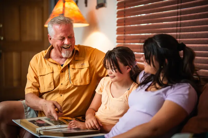 Grandpa Reading to Grandchildren