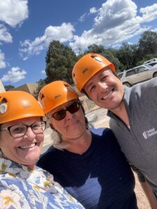 Zip lining with my coworkers. 