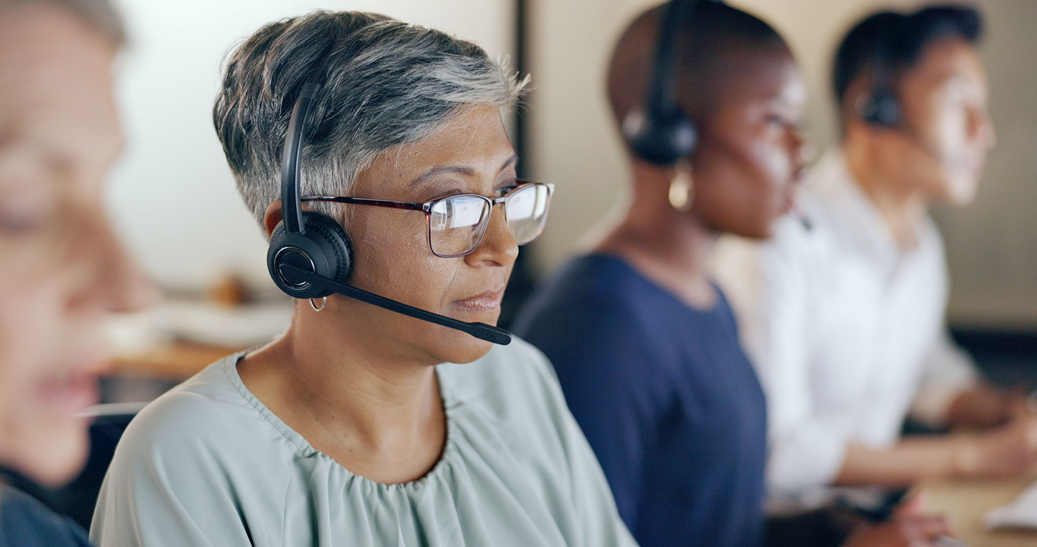 woman at a call center