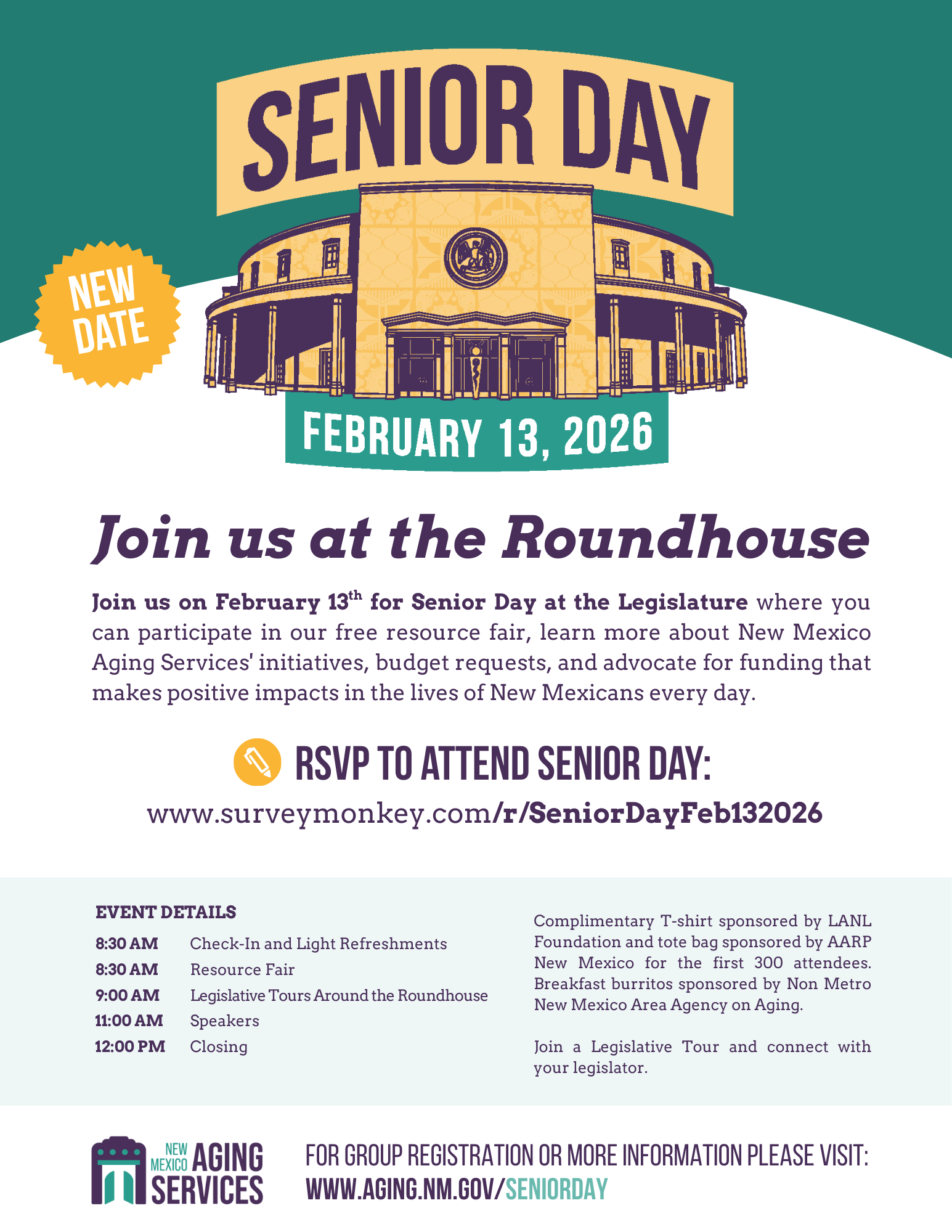 Senior day at the New Mexico State Capitol has a new date February 13 2026